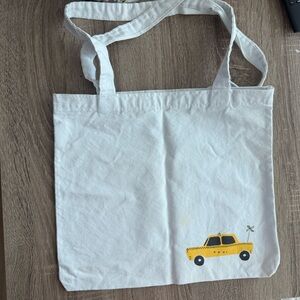 Kate Spade White Tote with Green Typography